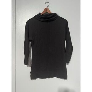 Ann Taylor Black Tunic Sweater Quarter Sleeve Grunge Gothromantic XSP Warm Cowl